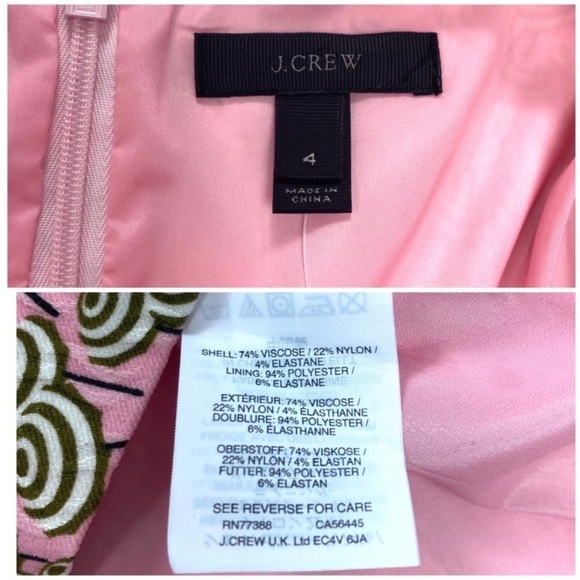 J.CREW Parasol Umbrella Print Jacquard Sheath Dress in Pink Size 4 Style #J3223 - Picture 6 of 8